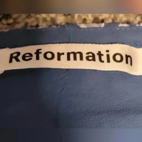 REFORMATION Flourish Ivory Floral Print DIETRICH A-Line Tie Waist Crepe Dress 2P - Picture 16 of 16